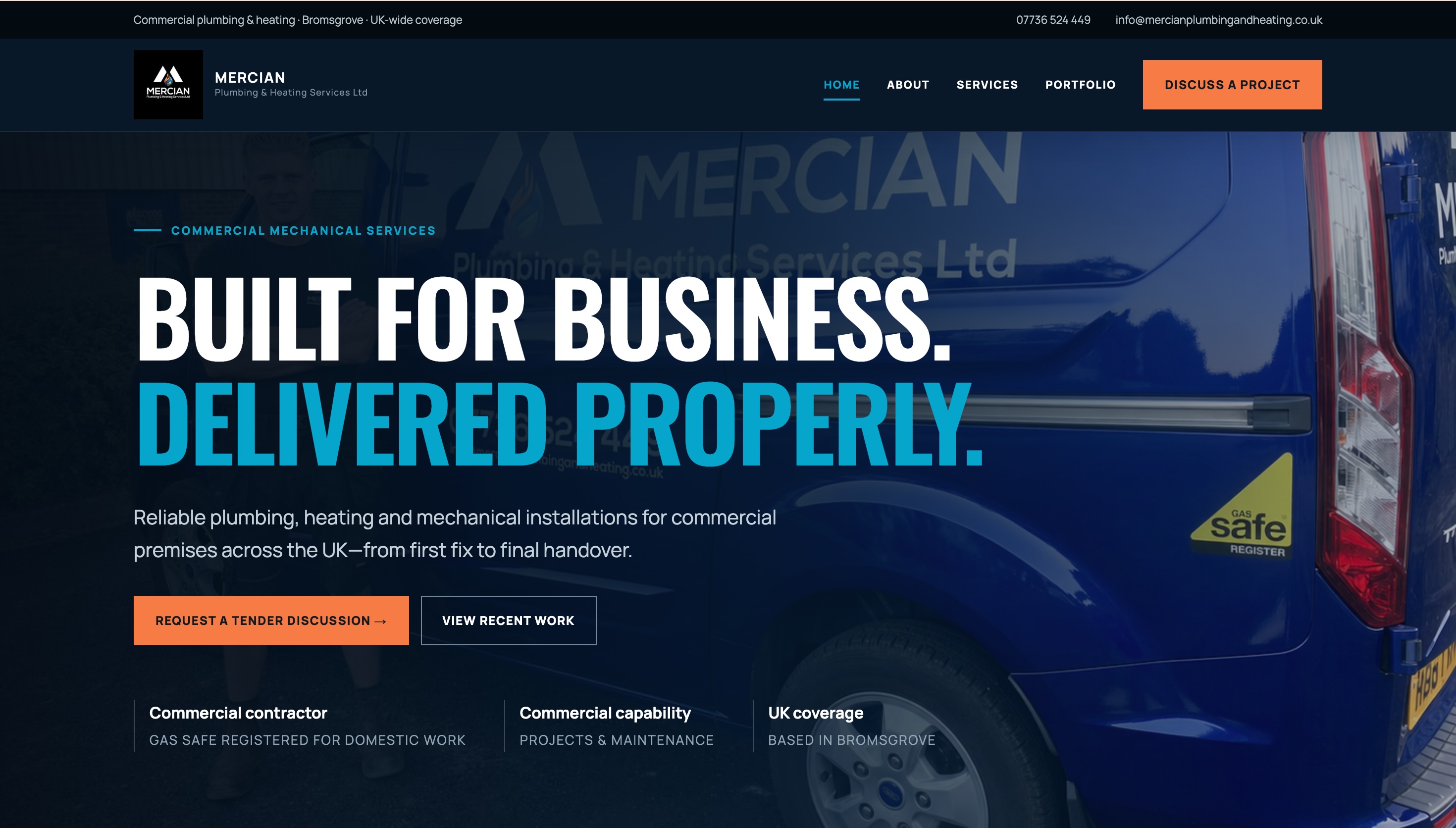 Mercian website design screenshot