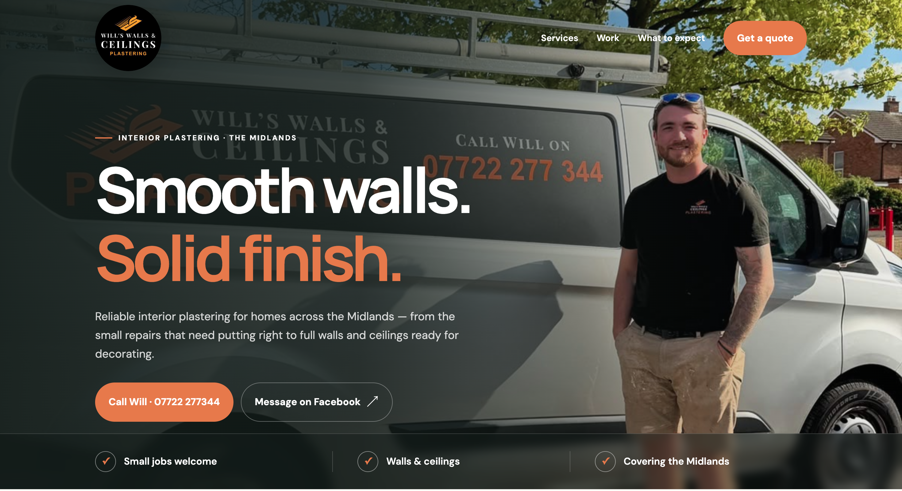 Wills Walls website design screenshot