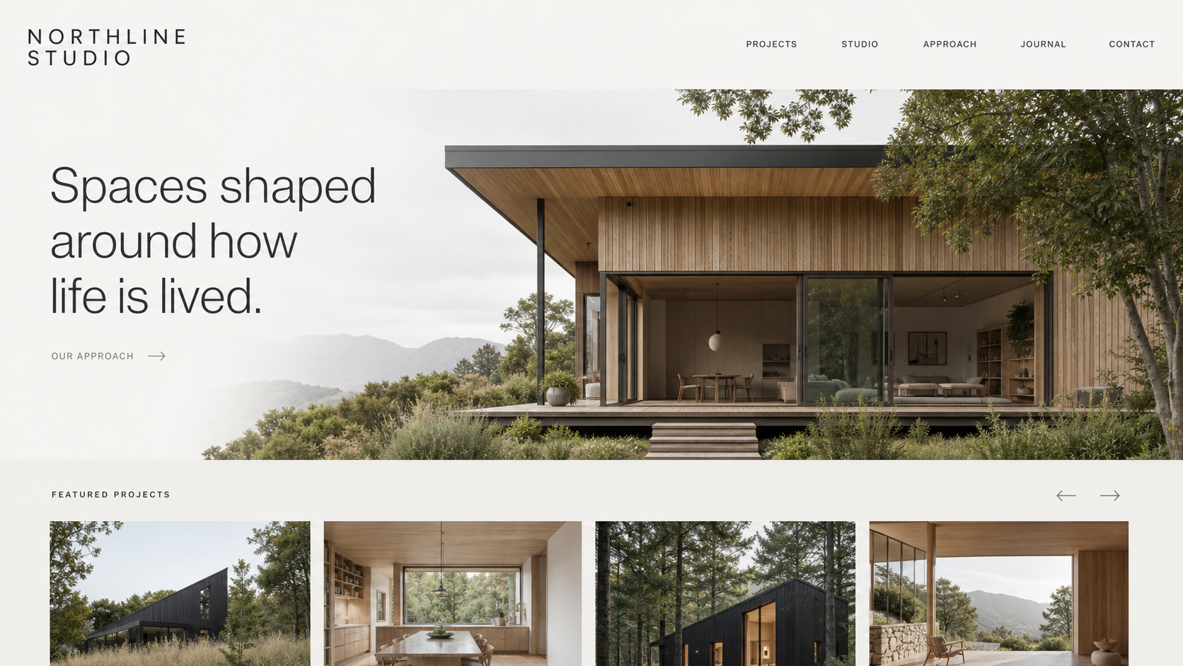 Northline Studio fictional architecture website concept